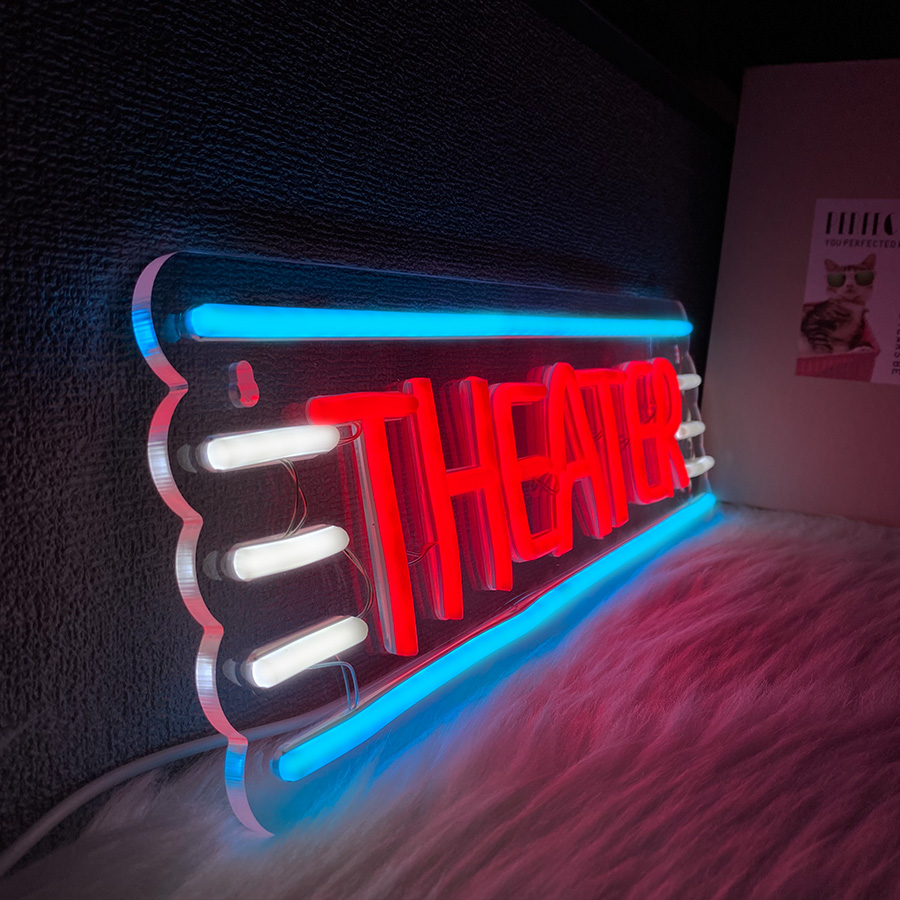 لافتة نيون للمسرح لتزيين الجدر - مراجعة Home Bar And Theater وسعره